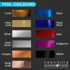 Hot Foil Colour Swatches - Newcastle Business Cards
